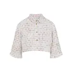 [Giambattista Valli] Giambattista Valli-Ivory Rose Cropped Silk Shirt-Donna 40 IT