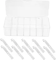1Set Wired Earphone Organizing Box Cable Management Case with Lid Multi Grid Charger Storage Container for Data Cables Power Cords Durable Practical Design for Home