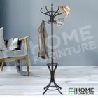 12 Hooks Tree Style Wooden Coat Hat Clothes Rack Umbrella Stand Hanger - Walnut