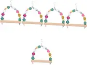 5pcs Parrot Swing Toy Parakeet Cage Toy Parrot Hanging Swing Funny Parrot Swing Bird Swings Bird Rope Swing Perch Bird Rope Climbing Ring Budgie Plaything Finches Perch Toy Wooden