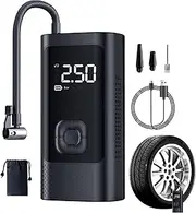 Car Tire Air Pump Portable | 3-150PSI Bike Tire Pump,Intuitive Digital Pressure Gauge, LED Light, Cordless Inflator for Motorcycle Bike Ball Daily Commuting