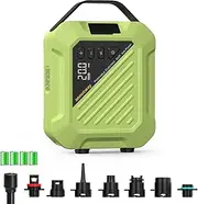 20PSI High Pressure Smart SUP Air Pump, Rechargeable Battery-Powered, Intelligent Dual Stage Inflation & Deflation,Auto-Off &12V DC Car Connector for Stand Up Paddle Boards,Surfing Kite, Tent
