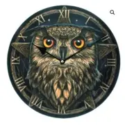 Lisa Parker Owl Clock - Steampunk theme, runs on AA Battery - 12" Across