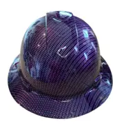 Hydro Dipped Hard Hat Ridgeline FullBrim Custom Kandy Purple Square Carbon Fiber
