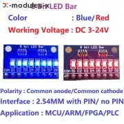 3-24V 8 Bit Blue/Red LED indicator Bar Module Diy Kit for Arduino NANO MCU New