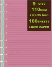 9 Disc Lined Refills for Happy Planner, 110 Gsm Loose-leaf Disc bound Inserts, 7