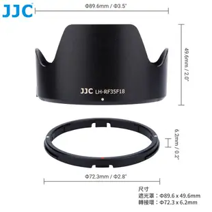 JJC 升級版EW-52遮光罩+轉接環 適用於佳能Canon RF 35mm F1.8 MACRO IS STM微距鏡頭