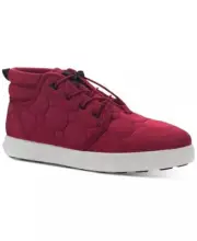 Sun + Stone Men Lace Up Quilted Puffer Boots Fin Knit Fabric-Red- Size 9M