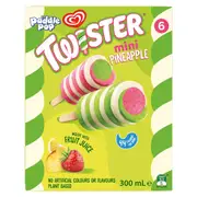 Paddle Pop Twister Ice Confection Mini Pineapple 50mL x 6 pack