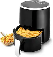 [Venga!] Air Fryer, 2.5 L, Adjustable Thermostat 80-200°C, 60-Minute Timer, Touchscreen Control Panel, 1200 W, Black/Silver, VG AFT 3007 BS