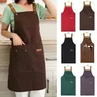 Apron Pinafore Kitchen Apron with Strap Pocket Anti-fouling Cooking for Supplies