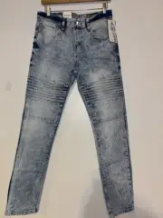 Mens SOUTHPOLE Light Sand Blue Skinny Stretch Denim Jeans 32x32