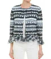 NWT $1,495 St. John Lofty Flagged Stripes Knit Jacket Size P and M
