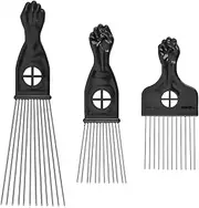Ieron 3 Pieces Afro Comb Wide Teeth Comb For Curly Hair 3 Styles Different Lengths Afro Pick Comb Hair Styling Comb For Men Women Detangling