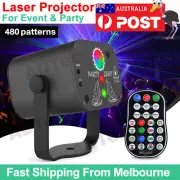 480 Patterns Laser Projector Stage Light LED RGB Party KTV Club Disco Lights AU