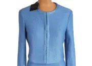 NWT ST. JOHN Knits Blue Micro Sequin Knit Blazer Jacket Cardigan Jacket ~ Sz 6