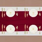 Wine Red Chiffon Table Runner 27.5" x 118" Romantic Table Runner