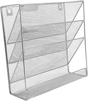 HAPINARY Wall Mounted Document Organizer Wall Hanging File Holder for Office Practical Multi Paper Rack to Maximize Space and Keep Area Clutter