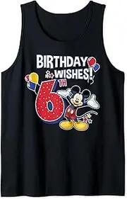 [Disney] Mickey And Friends Mickey Mouse 6th Birthday Wishes Tank Top