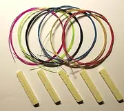 Generic Multi Colored Nylon Classical Guitar Strings Set Normal Color on Copper Wound Plus 5 pcs Plastic Ivory Nuts