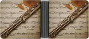 [QSKDLAC] Leather Wallet Slim Durable Credit Card Holder Personalized Flute Music Printing Wallet For Men & Women Perfect For Work Travel, style, One size, Foldable Pu Wallet, Style, One size, Foldable