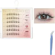 Fish Tails Glueless Press On Eyelashes,Press On Lashes No Glue Needed,Eyelashes,Reusable Self Adhesive Eyelashes Waterproof,Self Adhesive Lash Clusters Kit.