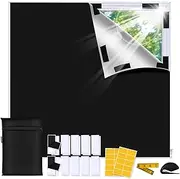 bemece Blackout Roller Shade, Roller Shades Blackout Blinds with Velcro and Tape, No Drill and Easy to Cut, Fit for Nursery, Home, Travel, Office- 78’ x 57’