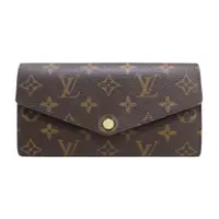 在飛比找蝦皮商城優惠-Louis Vuitton Sarah 帆布皮革襯裡信封長夾