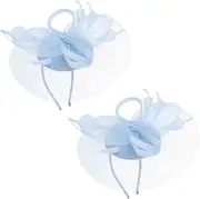 [Healeved] Elegant Bride Hat with Feather Mesh Veil Luxurious Headpiece for Cocktail Tea Party Wedding Celebrations Headdress for Special Occasions