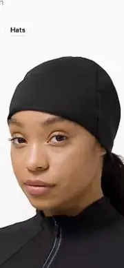 NWT Lululemon Black Reflective Lace Frosty Run Toque Cap Hat Cute!