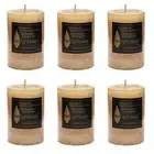 6x Scented Pillar Candle Cream Candles Sandalwood 5x8cm 22H Home Decor BULK