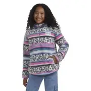Hurley Girls Sherpa Printed Cozy Quarter-Zip Jacket, Choose Size, NEW with Tags