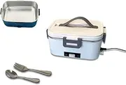 Taurus Legend 12V/24V Electric Portable Food Warmer Stove for Car, Truck, 4WD, Non-Stick Coating Tray White