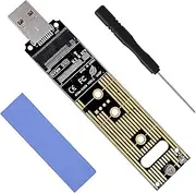 NVMe to USB Adapter, M.2 SSD to USB 3.1 Type A Card, PCIe Based M Key Hard Drive Converter Reader as Portable SSD 10 Gbps Bridge Chip Support Windows XP 7 8 10, MAC OS