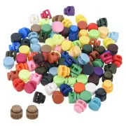 16mm Cord Locks Set, 100 Pack Round Double Hole Multicolor Spring Toggle Stopper
