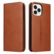 For iPhone 13 Pro Max Case Leather Flip Wallet Folio Cover with Stand Brown
