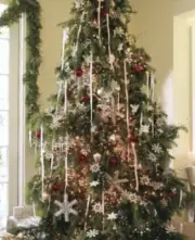 NEW Set of 4 Pottery Barn Crystallized Icicle Christmas Tree Ornaments 27 in L