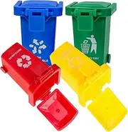 ORFOFE 4pcs Mini Trash Mini Vehicle Garbage Bin Trucks for Playset Car Toys Garbage Classification Educational Garbage Toys Push Toy Red Plastic