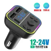 Car Wireless 5.0 Bluetooth FM Transmitter MP3, USB, Charger-Adapter PD C, Nice