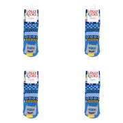4x Splosh Lolly Kicks Robot Boys Kids/Children Cotton Crew Foot Socks Blue