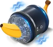 Male Masturbators, Portable Transparent Automatic Vibrating Stroker Trainer Open Ended Realistic Textured Blowjob Sex Toys Penis TPE Masturbation Sleeve for Men Masturbator Adult Sex Toys