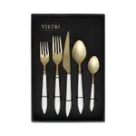 Vietri Ares Oro & White Five-Piece Place Setting Set of 4