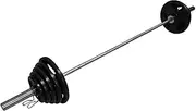 XINSPORTS Total 96kg - 220cm Olympic Barbell Bar Weight Set - 80kg Steel Iron Weight Plates - Grey Hammertone Finish
