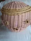 Pottery Barn Kids PINK FISH WICKER BASKET