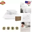 Elegant Organic Queen Bed Sheet Set - 300 Thread Count, Fits Mattresses 17”