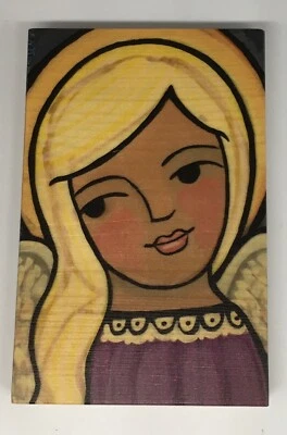 Angel art 5.5” X 3.5” wood block by Tina Amaro for Catholic Education Foundation