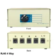 KNTK 4-Way RJ45 Data Transfer Switch Box Rotary Network PC Router Modem Internet