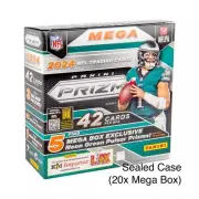2024 Panini Prizm Football Trading Cards Mega Box Sealed Case of 20