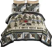 Donna Sharp King Bedding Set - 3 Piece - Forest Hill Lightweight Lodge Quilt Set with King Quilt and Two King Size Pillow Shams - Machine Washable