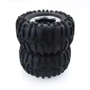 2PCS/Set 1/10 RC Truck Climbing Car Tire Aluminum Alloy Wheel for HSP TRX-4 Silver